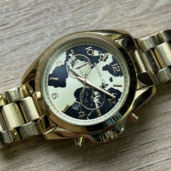 Michael Kors Bradshaw Gold Stainless Steel Watch Hunger Stop Watch - Picture 2 of 7